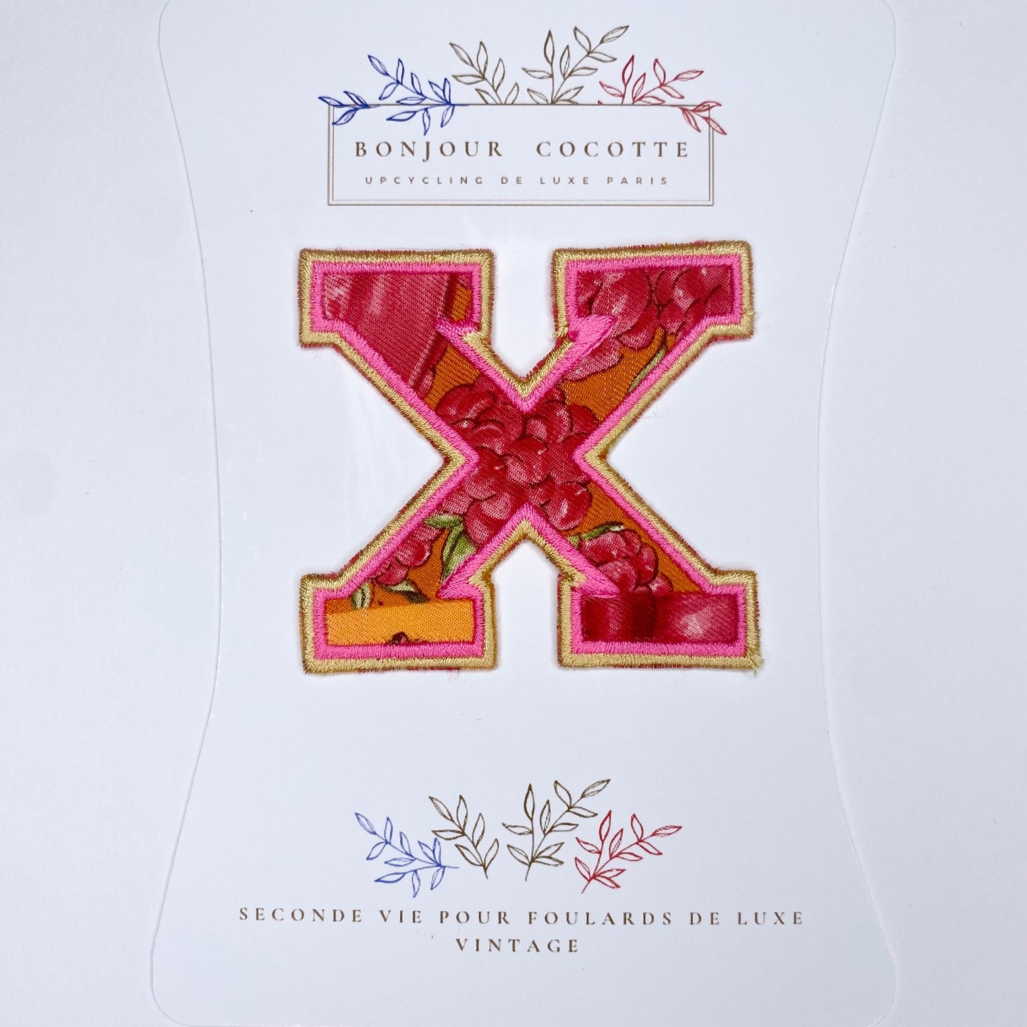 patch  thermocollant petite lettre X foulard revalorisé Céline