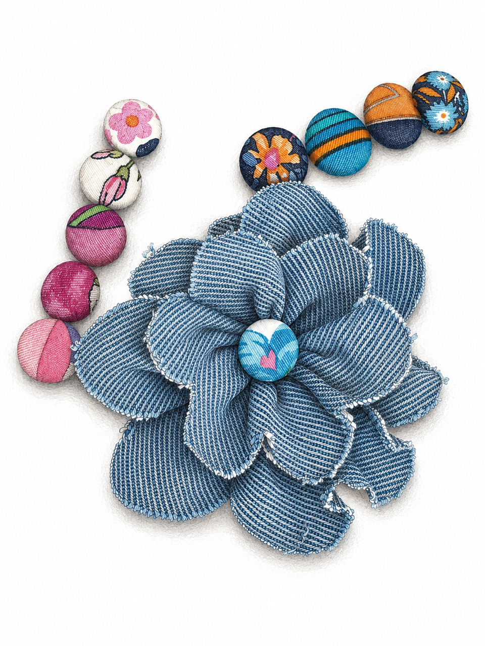 patrons gratuits DIY upcycling jean broche camelia par Bonjour Cocotte